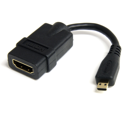StarTech.com Câble adaptateur HDMI haute vitesse de 12cm - Convertisseur HDMI vers Micro HDMI - F/M - Noir - Adaptateur HDMI - HDMI femelle pour 19 pin micro HDMI Type D mâle - 1.2 cm - blindé - noir - pour P/N: HDMM30CM