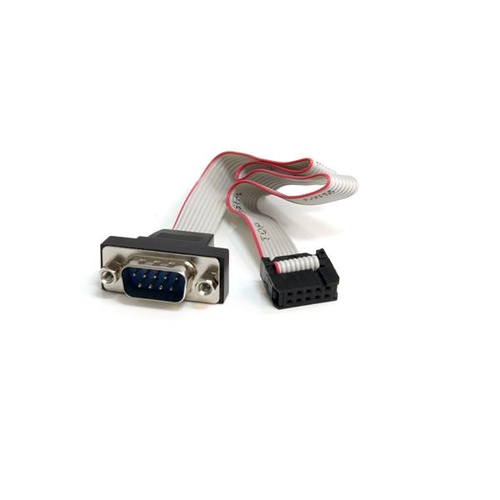StarTech.com Cable serie de 41 cm a montage sur panneau vers adaptateur de carte mere 10 broches - Câble série - DB-9 (M) pour IDC 10 broches (F) - 40.7 cm - gris 