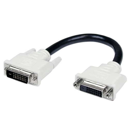 StarTech.com Cable d'extension protecteur de 15 cm pour port numerique DVI-D Dual Link M/F - Rallonge de câble DVI - liaison double - DVI-D (M) pour DVI-D (F) - 15.2 cm - noir - pour P/N: CDP2DVIMM2MB, DP2DVI2MM3, DP2DVI2MM6, DP2DVIMM6, DP2DVIMM6BS, DP2DV 