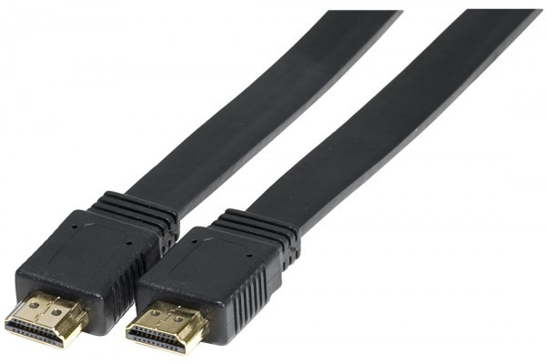 Cordon HDMI haute vitesse plat noir 1,50m 