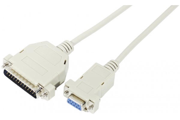 Cordon série Null Modem DB9F à DB25M - 3,00m 