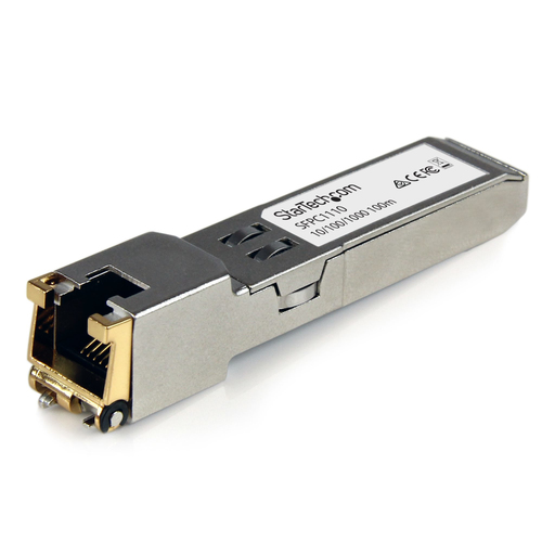 Startech Module de transcepteur SFP Gigabit RJ45 en cuivre compatible Cisco SFP-GE-T - Mini-GBIC avec DDM - Module transmetteur SFP (mini-GBIC) - 1GbE - 1000Base-TX - RJ-45 - jusqu'à 100 m - pour P/N: MCM1110SFP 