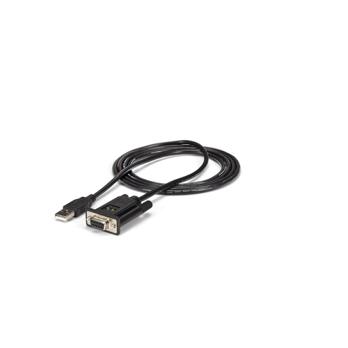 StarTech.com Câble adaptateur DCE USB vers série RS232 DB9 null modem 1 port avec FTDI - Adaptateur série - USB 2.0 - RS-232 - noir 