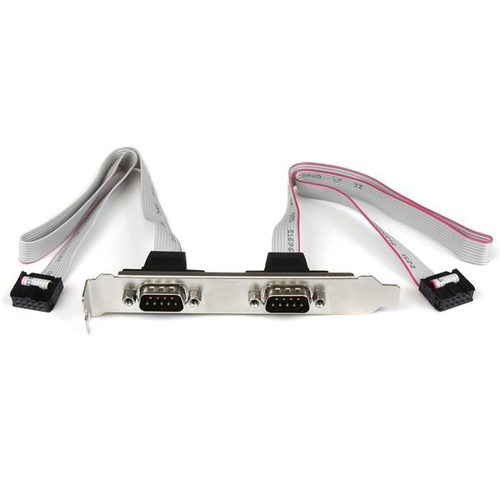 StarTech.com Support de port série DB9 16 pouces à 2 ports vers en-tête 10 broches - Panneau série - DB-9 (M) pour IDC 10 broches (F) - 40.64 cm - gris