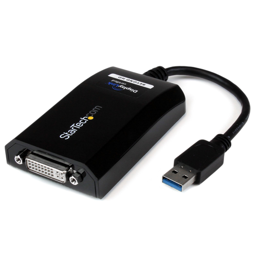 StarTech.com Adaptateur vidéo multi-écrans USB 3.0 vers DVI-I ou VGA - Carte graphique externe - Mâle / Femelle - 2048x1152 - Adaptateur USB/DVI - USB type A (M) pour DVI-I (F) - USB 3.0 - 15.2 cm - support 2 048 x 1 152 - noir - pour P/N: DVIDDMM10, DVID