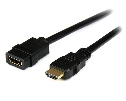StarTech.com Câble d'extension / Rallonge HDMI Ultra HD 4K x 2K de 2m - Cordon HDMI vers HDMI - Mâle / Femelle - Noir - Plaqués or - Câble de rallonge HDMI - HDMI mâle pour HDMI femelle - 2 m - blindé - noir - pour P/N: CDP2HDMM2MB, DP2HDMM2MB, HDDVIMM3,