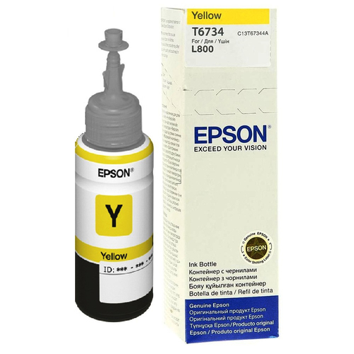 Epson T6734 - 70 ml - jaune - original - recharge d'encre - pour Epson L1800, L800, L805, L810, L850, EcoTank L1800