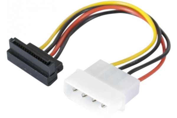 Adaptateur d alimentation Molex vers SATA Coudé - 15 cm 