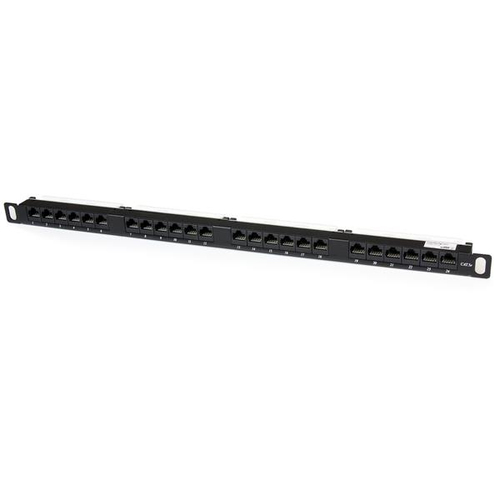 24 Port 0.5U Rackmount Cat5e Patch Panel 