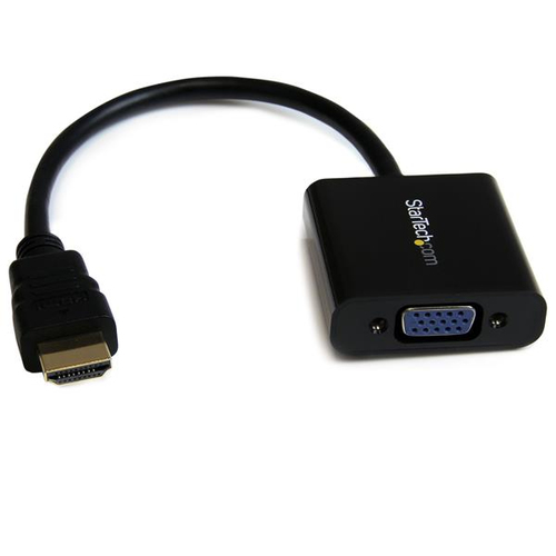 Startech - Adaptateur vidéo - HDMI mâle pour HD-15 (VGA) femelle - 24.5 cm - noir - support 1080p, actif - pour P/N: DK30C2DPEPUE, DK30C2DPPDUE, DK31C3HDPD, DK31C3HDPDUE, SV211HDUC, SV221HUC4K 