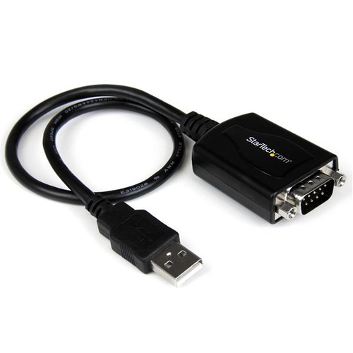 StarTech.com Câble adaptateur de 30 cm USB vers série DB9 RS232 - Mémorisation de port COM - 1x DB-9 mâle - 1x USB A mâle - Adaptateur série - USB - RS-232 - noir