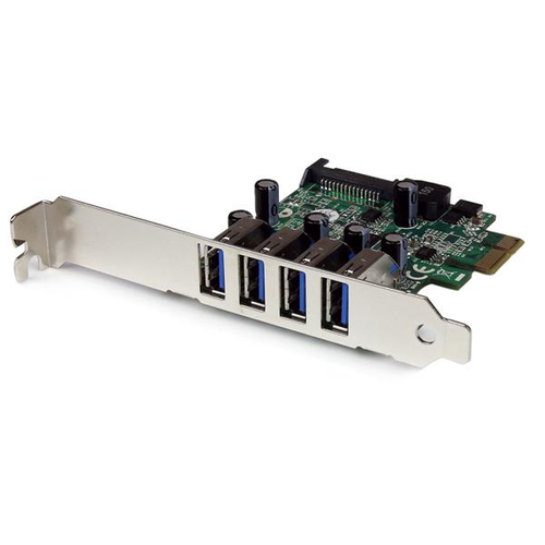 Startech Carte contrôleur PCI Express à 4 ports USB 3.0 SuperSpeed - Adaptateur PCIe 4x USB A (F) avec UASP et alimentation SATA - Adaptateur USB - PCI Express x1 - USB 3.0 x 4 - pour P/N: BNDTB10GI, BNDTB210GSFP, BNDTB410GSFP, BNDTB4M2E1, BNDTBUSB3142, H 