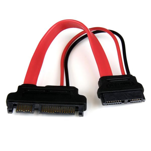 StarTech.com Adaptateur SATA Slimline de 15 cm vers SATA avec alimentation - F/M - Adaptateur ATA - Serial ATA 150/300/600 - SATA Slimline (F) pour combo SATA (M) - rouge 