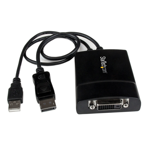 StarTech.com Adaptateur DP/DVI - Dual Link - Alimentation USB - 2560x1600 - Adaptateur DisplayPort / DVI - USB (alimentation uniquement), DisplayPort (M) pour DVI-D (F) verrouillé - USB 2.0 / DisplayPort 1.2 - 37 cm - alimentation USB, actif, support 2560 
