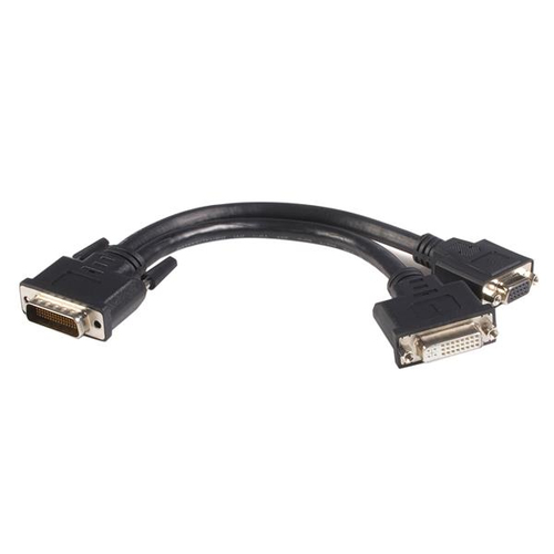 StarTech.com Câble 20 cm LFH 59 mâle vers femelle DVI I VGA DMS 59 - Câble d'écran - liaison double - DMS-59 (M) pour HD-15 (VGA), DVI-I (F) - 20 cm - noir 