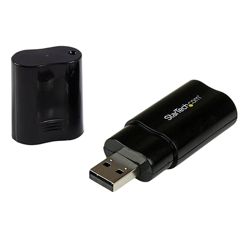 StarTech.com Carte son USB - Adaptateur audio 3,5 mm - Carte son externe - Noir - Carte son externe (ICUSBAUDIOB) - Carte son - stéreo - USB 2.0 - pour P/N: MU15MMS, MU6MMS, TB33A1C 