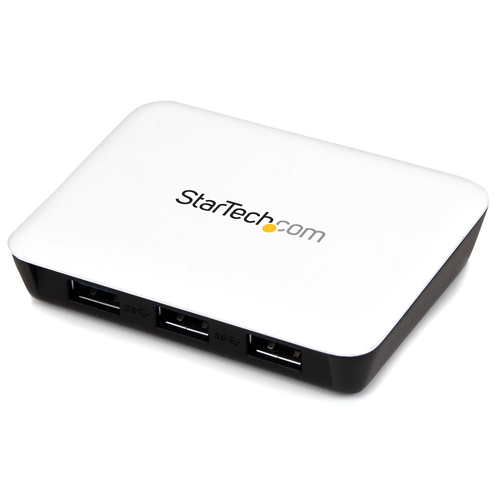 StarTech.com Adaptateur réseau USB 3.0 vers Gigabit Ethernet avec hub USB 3.0 de 3 ports - Concentrateur USB 3 auto alimenté - Blanc - Concentrateur (hub) - 3 x SuperSpeed USB 3.0 + 1 x 10/100/1000 - de bureau 