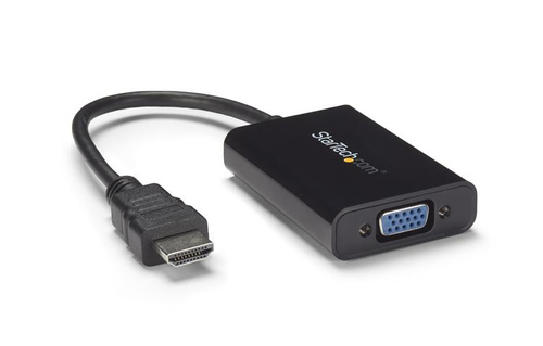 StarTech.com Câble adaptateur HDMI vers VGA avec audio - Convertisseur vidéo HDMI vers HD15 - Mâle / Femelle - 1920x1080 - Noir - Adaptateur vidéo - HDMI mâle pour HD-15 (VGA), jack mini, Micro-USB de type B femelle - 25 cm - noir - support 1080p, actif - 