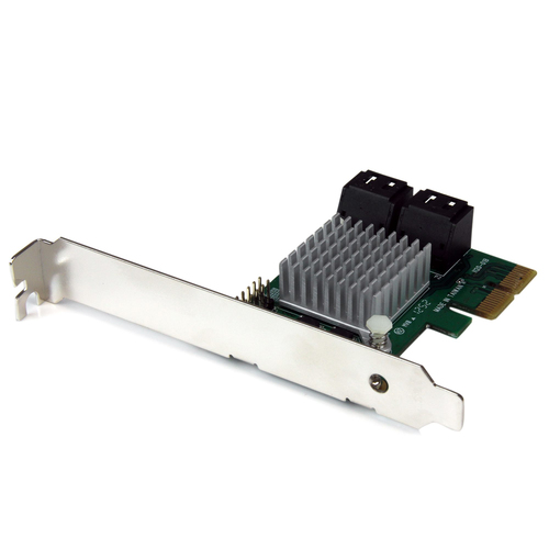 Startech Carte contrôleur PCI Express RAID à 4 ports SATA 6 Gb/s avec HyperDuo (PEXSAT34RH) - Contrôleur de stockage (RAID) - 4 Canal - SATA 6Gb/s - profil bas - RAID 0, 1, 10, JBOD - PCIe 2.0 x2 - pour P/N: ST521PMINT 