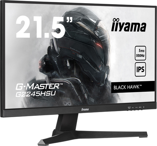 iiyama G-MASTER Black Hawk G2245HSU-B2 - Écran LED - 22" (21.5" visualisable) - 1920 x 1080 Full HD (1080p) @ 100 Hz - IPS - 300 cd/m² - 1000:1 - 1 ms - HDMI, DisplayPort - haut-parleurs - noir mat 