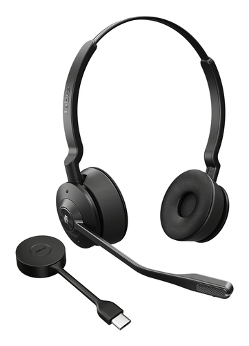 Jabra Engage 55 SE Stereo - Micro-casque - sur-oreille - DECT - sans fil - USB-C via adaptateur DECT - Certifié pour Microsoft Teams