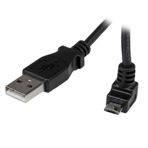 StarTech.com Câble Micro USB 1 m - A vers Micro B coudé 90° vers le haut - Câble USB Micro B Angle Coude vers le haut - Noir 1m - Câble USB - Micro-USB de type B (M) pour USB (M) - USB 2.0 - 1 m - moulé, connecteur à 90 ° - noir 