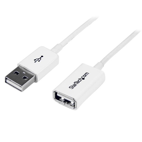 StarTech.com Câble Rallonge USB 1m - Câble USB 2.0 A-A Mâle Femelle - Extension / Prolongateur USB - 1x USB A (M) 1x USB A (F) - Blanc 1 m - Rallonge de câble USB - USB (F) pour USB (M) - USB 2.0 - 1 m - moulé - blanc - pour P/N: MSDREADU2OTG, USBEXTPAA2M 