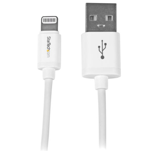 Startech Câble Apple® Lightning vers USB de 1 m pour iPhone, iPod, iPad - Cordon de synchronisation Lightning - Blanc - Câble Lightning - Lightning mâle pour USB mâle - 1 m - double blindage - blanc - pour P/N: KITBXAVHDPEU, KITBXAVHDPNA, KITBXAVHDPUK, KI 