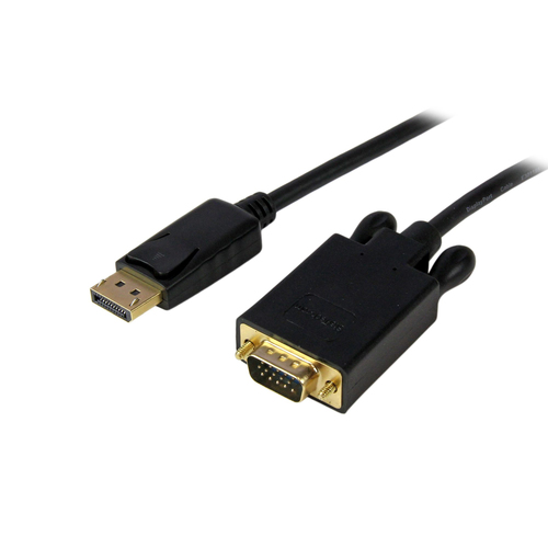 StarTech Adaptateur DisplayPort? vers VGA - Câble Convertisseur Actif Vidéo Display Port Mâle / VGA Mâle 1080p 1920x1200 - Noir 1,8m - Câble DisplayPort - DisplayPort (M) pour HD-15 (VGA) (M) - 1.83 m - verrouillé - noir 