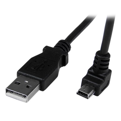 StarTech.com Câble Mini USB 2 m - A vers Mini B coudé 90° vers le bas - Câble USB Mini B Angle Coude vers le bas - Noir 2m - Câble USB - USB (M) pour mini USB type B (M) - USB 2.0 - 2 m - moulé, connecteur à 90 ° - noir - disponible 24 / 48h 