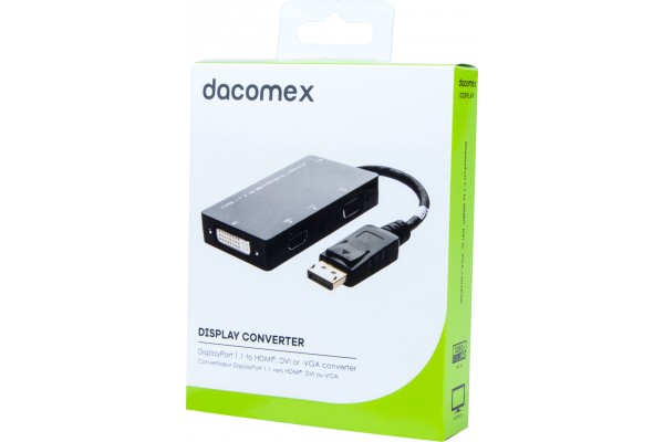 DACOMEX Convertisseur DisplayPort 1.1 vers HDMI, DVI ou VGA 