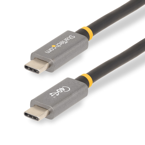 StarTech.com Câble USB4 de 1m, Câble USB-C Certifié par l'USB-IF, 40 Gbps - Câble USB - USB-C (M) pour USB-C (M) - USB 2.0 / USB 3.1 / USB 3.2 / USB4 / Thunderbolt 3 / Thunderbolt 4 - 1 m - support 4K, support 8K, Alimentation USB (100 W), débit de transf 