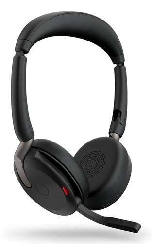 Jabra Evolve2 65 Flex UC Stereo - Micro-casque - sur-oreille - Bluetooth - sans fil - Suppresseur de bruit actif - USB-C - noir - Optimisé pour la CU 