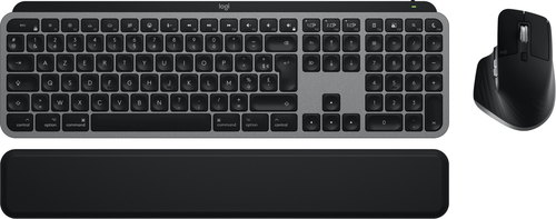 Logitech Master Series MX Keys S Combo for Mac - Ensemble clavier et souris - full size - rétroéclairé - sans fil - Bluetooth LE - AZERTY - Français - gris sidéral 