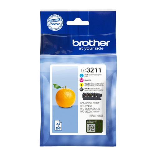 Brother LC3211 Value Pack - Pack de 4 - noir, jaune, cyan, magenta - original - cartouche d'encre - pour Brother DCP-J572DW, DCP-J772DW, DCP-J774DW, MFC-J890DN, MFC-J890DW, MFC-J890DWN 