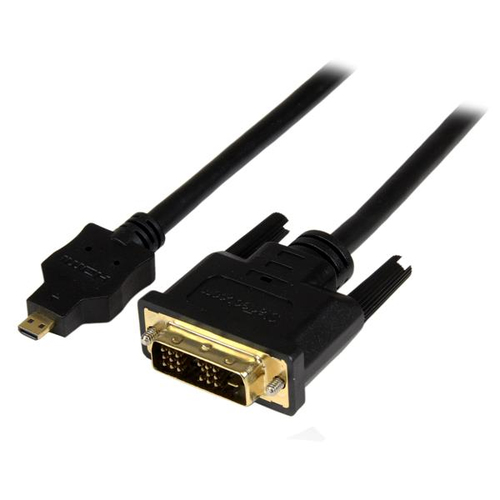 StarTech.com Câble Adaptateur Micro HDMI vers DVI-D Mâle / Mâle - 3 m (HDDDVIMM3M) - Câble adaptateur - DVI-D mâle pour 19 pin micro HDMI Type D mâle - 3 m - blindé - noir 