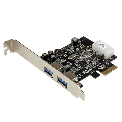 Startech Carte Contrôleur PCI Express 2 Ports USB 3.0 SuperSpeed avec UASP - Adaptateur PCIe 2x USB 3.0 avec UASP - Alimentation LP4 - Adaptateur USB - PCI Express x1 - USB 3.0 x 2 - pour P/N: CFASTRWU3, S251SMU33EP, ST103008U2C, ST53004U1C, ST7300U3M, ST 