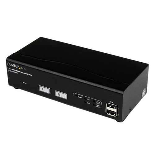 StarTech.com Switch KVM USB DVI à 2 ports avec commutation rapide et DDM - Commutateur écran clavier souris avec câbles - Commutateur écran-clavier-souris/USB - 2 x KVM / USB - 1 utilisateur local - de bureau 