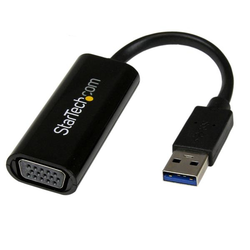 Startech Adaptateur USB vers VGA - Carte graphique externe - USB 3.0 - Slim - 1080p - Adaptateur multi-écrans - Adaptateur vidéo - Conformité TAA - USB type A mâle pour HD-15 (VGA) femelle - 19 cm - noir - pour P/N: MXT101MM - disponible 24 / 48h