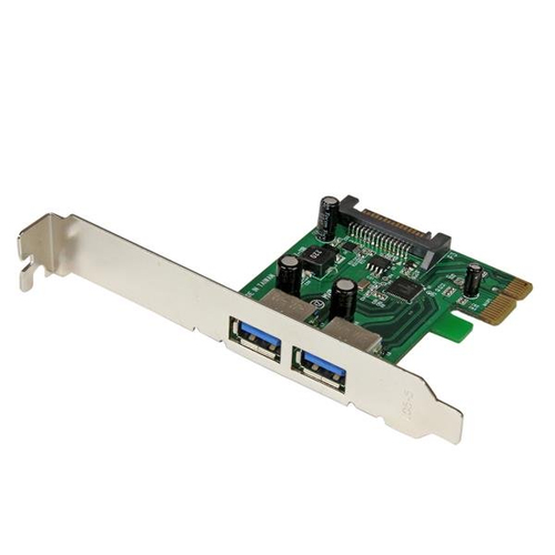 Startech Carte Contrôleur PCI Express (PCIe) vers 2 ports USB 3.0 avec UASP - Adaptateur PCIe 2x USB 3.0 - Alimentation SATA - Adaptateur USB - PCI Express x1 - USB 3.0 x 2 - pour P/N: CFASTRWU3, ST3300GU3B, ST4300U3C1, ST4300U3C1B, ST7300U3M, ST7300USBME 