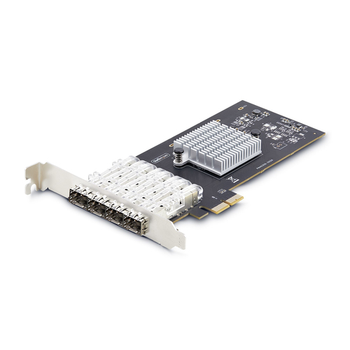 StarTech.com Carte Réseau GbE SFP 4 Port, Fibre Optique PCIe Ethernet NIC - Adaptateur réseau - PCIe 2.0 x2 - Gigabit SFP x 4 - noir