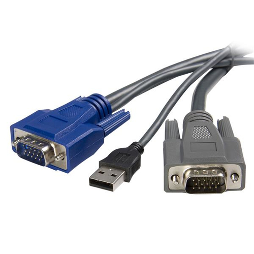 StarTech.com Cable KVM ultrafin 2 en 1 USB VGA - 1,8 m - Câble clavier / vidéo / souris (KVM) - USB, HD-15 (VGA) (M) pour HD-15 (VGA) (M) - 1.8 m - noir - pour P/N: SV1631DUSBU, SV1631DUSBUK, SV431DUSBU, SV831DUSBAU, SV831DUSBU, SV831DUSBUK 