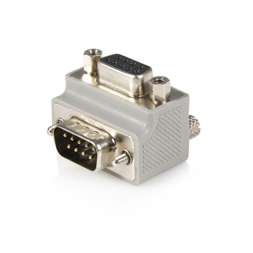 StarTech.com Adaptateur série DB9 vers DB9 à angle droit type 2 - Convertisseur série 9 broches vers 9 broches - M/F - Gris - Adaptateur série - DB-9 (M) pour DB-9 (F) - connecteur à 90 ° - gris - pour P/N: ICUSB2324852, ICUSB232DB25, ICUSB232INT1, ICUSB2 