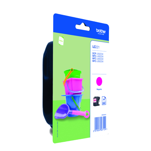 Brother LC221M - Magenta - original - blister - cartouche d'encre - pour Brother DCP-J562DW 