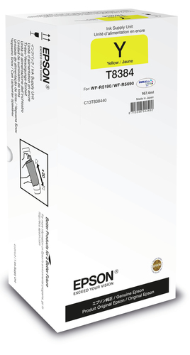 Epson T8384 - 167.4 ml - jaune - original - recharge d'encre - pour WorkForce Pro WF-R5190, WF-R5190DTW, WF-R5690, WF-R5690DTWF, WF-R5690DTWFL
