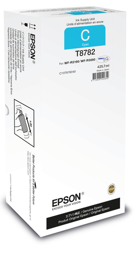 Epson T8782 - 425.7 ml - cyan - original - recharge d'encre - pour WorkForce Pro WF-R5190, WF-R5190DTW, WF-R5690, WF-R5690DTWF, WF-R5690DTWFL 