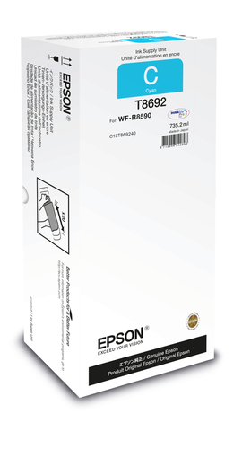 Epson Ink Supply Unit WE - 735.2 ml - cyan - original - réservoir d'encre - pour WorkForce Pro WF-R8590, WF-R8590 D3TWFC, WF-R8590DTWF, WF-R8590DTWFL 