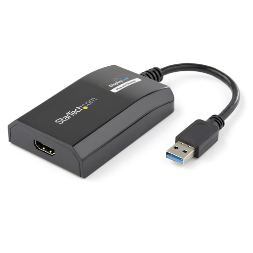 StarTech.com Adaptateur vidéo multi-écrans USB 3.0 vers HDMI pour Mac / PC - Carte graphique externe certifié DisplayLink - HD 1080p - M/F - Câble adaptateur - USB type A mâle pour HDMI femelle - 16 cm - noir - support 1920 x 1200 (WUXGA) - pour P/N: HDDV