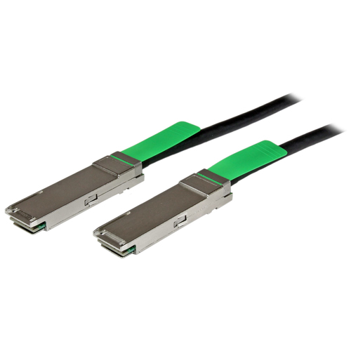 StarTech.com Câble réseau passif QSFP+ 40 Gigabit Ethernet à connexion directe twinax en cuivre de 2m - Cordon QSFP+ Infiniband 56Gb/s - Câble à attache directe - QSFP+ pour QSFP+ - 2 m - twinaxial - noir 