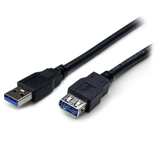 StarTech.com Câble d'extension USB 3.0 SuperSpeed de 2m - Rallonge / Prolongateur USB A vers A - Répéteur USB 3.0 - M/F - Noir - Rallonge de câble USB - USB type A (F) pour USB type A (M) - USB 3.0 - 2 m - noir - pour P/N: HB30A4AIB, SV211DPUA4K, SV211HDU